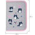 Пенал BRAUBERG, 1 отделение, полиэстер, 21х14 см, "Cat patches", 272327 272327