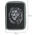 Пенал BRAUBERG, 2 отделения, полиэстер, 21х14 см, "Savage lion", 272331 272331