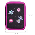 Пенал BRAUBERG, 3 отделения, полиэстер, 21х14 см, "Space sweets", 272332 272332