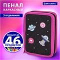 Пенал BRAUBERG, 3 отделения, полиэстер, 21х14 см, "Space sweets", 272332 272332