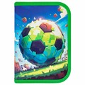 Пенал ПИФАГОР, 1 отделение, 1 откидная планка, полиэстер, 19х13 см, "Football match", 273476 273476