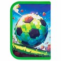 Пенал ПИФАГОР, 1 отделение, 1 откидная планка, полиэстер, 19х13 см, "Football match", 273476 273476