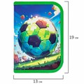 Пенал ПИФАГОР, 1 отделение, 1 откидная планка, полиэстер, 19х13 см, "Football match", 273476 273476