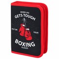 Пенал ПИФАГОР, 1 отделение, 2 откидные планки, полиэстер, 20х14 см, "Boxing", 272289 272289