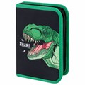 Пенал ПИФАГОР, 1 отделение, 2 откидные планки, полиэстер, 20х14 см, "Dino roar", 272290 272290