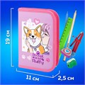 Пенал ПИФАГОР, 1 отделение, полиэстер, 19х13 см, "Fluffy akita", 272284 272284