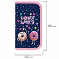 Пенал ПИФАГОР, 2 отделения, ламинированный картон, 19х11 см, "Comic donuts", 273482 273482