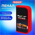 Пенал ПИФАГОР, 2 отделения, ламинированный картон, 19х11 см, "Cool wheels", 272248 272248