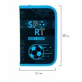 Пенал ЮНЛАНДИЯ, 1 отделение, картон с эффектом soft-touch, 19х11 см, "Sport game", 272262 272262