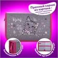Пенал ЮНЛАНДИЯ, 1 отделение, металлизированный картон, конгрев, 19х11 см, "Meow", 271103 271103