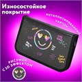 Пенал ЮНЛАНДИЯ, 1 отделение, металлизированный картон, конгрев, 19х11 см, "Smiley", 271508 271508