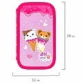 Пенал ЮНЛАНДИЯ, 2 отделения, картон с эффектом soft-touch, 19х11 см, "Candy friends", 272263 272263