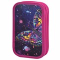 Пенал ЮНЛАНДИЯ, 2 отделения, ламинированный картон, 19х11 см, "Colorful butterfly", 270886 270886