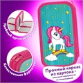 Пенал ЮНЛАНДИЯ, 2 отделения, ламинированный картон, 19х11 см, "Neon unicorn", 270172 270172