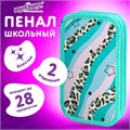 Пенал ЮНЛАНДИЯ, 2 отделения, ламинированный картон, блестки, 19х11 см, "Trendsetter", 271537 271537