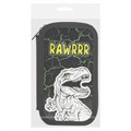 Пенал ЮНЛАНДИЯ, 2 отделения, ламинированный картон, конгрев, 19х11 см, "RAWR", 271538 271538
