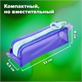 Пенал BRAUBERG с объемной "тракторной" молнией, 1 отделение, ПВХ, 22х8х6,5 см, "Contrast mint", 271565 271565