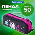 Пенал BRAUBERG с объемной "тракторной" молнией, 1 отделение, ткань, 22х8х6,5 см, "Anime girl", 271566 271566