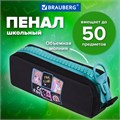 Пенал BRAUBERG с объемной "тракторной" молнией, 1 отделение, ткань, 22х8х6,5 см, "Cool anime", 272342 272342