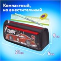 Пенал мягкий ЮНЛАНДИЯ, 2 отделения, полиэстер, "Car champion", черный, 21х6х9 см, 228982 228982