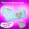 Пенал мягкий ЮНЛАНДИЯ, 2 отделения, полиэстер, "Heart", мятный, 21х6х9 см, 270257 270257