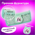 Пенал мягкий ЮНЛАНДИЯ, 2 отделения, полиэстер, "Kitty", мятный, 21х6х9 см, 270262 270262