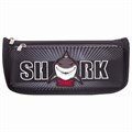 Пенал мягкий ЮНЛАНДИЯ, 2 отделения, полиэстер, "Shark", черный, 21х6х9 см, 270271 270271