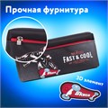 Пенал мягкий ЮНЛАНДИЯ, 2 отделения, полиэстер, "Skate", черный, 21х6х9 см, 270276 270276