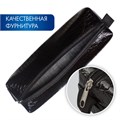 Пенал-косметичка BRAUBERG "Ultra black", "крокодиловая кожа", 20х6х4 см, 223909 223909