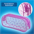 Пенал-косметичка BRAUBERG LUCENT на молнии, прозрачный, "Butterfly", 21х5х9 см, 272344 272344