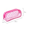 Пенал-косметичка BRAUBERG LUCENT на молнии, прозрачный, "Hearts", 21х5х9 см, 272345 272345