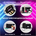 Пенал-косметичка BRAUBERG с ручкой, 1 откидная планка, полиэстер, 22x10х8 см, Black, 272339 272339