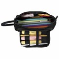 Пенал-косметичка BRAUBERG с ручкой, 1 откидная планка, полиэстер, 22x10х8 см, Black, 272339 272339