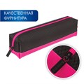 Пенал-косметичка BRAUBERG, мягкий, "Black&Bright", черно-розовый, 21х5х5 см, 229006 229006