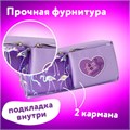 Пенал-косметичка ЮНЛАНДИЯ, 1 отделение, 2 кармана, полиэстер, "Flamingo", фиолетовый, 20х6х8 см, 270260 270260
