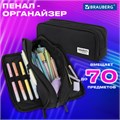 Пенал-органайзер BRAUBERG, 2 откидные планки, полиэстер, 23x9х7 см, "Total black", 272317 272317
