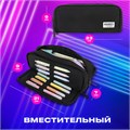 Пенал-органайзер BRAUBERG, 2 откидные планки, полиэстер, 23x9х7 см, "Total black", 272317 272317