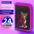 Пенал BRAUBERG с наполнением, 1 отделение, 1 откидная планка, 24 предмета, 21х14 см, "Leopard", 272350 272350