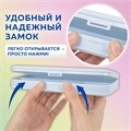 Пенал пластиковый BRAUBERG, пастельный голубой, наклейки в комплекте, 21х9х3 см, 272272 272272