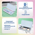 Пенал пластиковый BRAUBERG, пастельный голубой, наклейки в комплекте, 21х9х3 см, 272272 272272