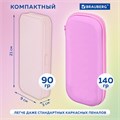 Пенал пластиковый BRAUBERG, пастельный розовый, наклейки в комплекте, 21х9х3 см, 272271 272271