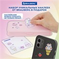 Пенал пластиковый BRAUBERG, пастельный розовый, наклейки в комплекте, 21х9х3 см, 272271 272271