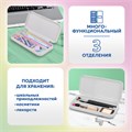 Пенал пластиковый BRAUBERG, серый, наклейки в комплекте, 21х9х3 см, 272273 272273