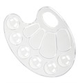 Палитра для рисования BRAUBERG KIDS, прозрачная, овальная, 10 ячеек (6 ячеек для красок и 4 для смешивания), европодвес, 192354 192354