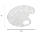 Палитра для рисования BRAUBERG KIDS, прозрачная, овальная, 10 ячеек (6 ячеек для красок и 4 для смешивания), европодвес, 192354 192354