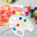 Палитра для рисования ПИФАГОР "ЭНИКИ-БЕНИКИ", белая, овальная, 10 ячеек (6 ячеек для красок и 4 для смешивания), 192352 192352