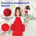 Накидка фартук с нарукавниками для труда ПИФАГОР, 3 кармана, стандартный размер, 44x55 см, красный, 228360 228360