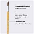 Кисть ПИФАГОР, ПОНИ, круглая, № 10, деревянная лакированная ручка, колпачок, пакет с подвесом, 200839 200839