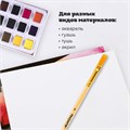 Кисть ПИФАГОР, СИНТЕТИКА, плоская, № 6, деревянная лакированная ручка, с колпачком, пакет с подвесом, 200859 200859