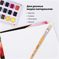 Кисть ПИФАГОР, ЩЕТИНА, плоская, № 12, деревянная лакированная ручка, пакет с подвесом, 200875 200875